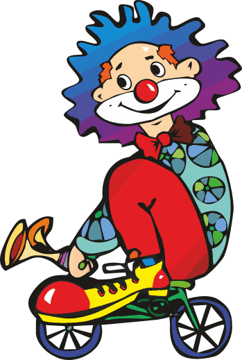 Kids carpet clown on a bike design - TenStickers