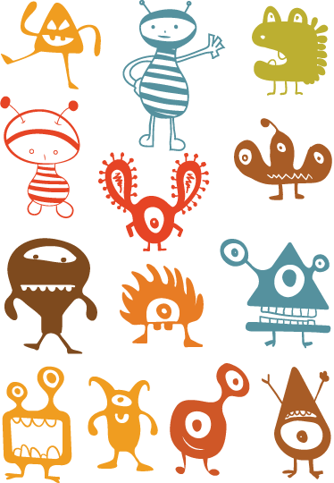 Kids carpet colorful aliens design - TenStickers