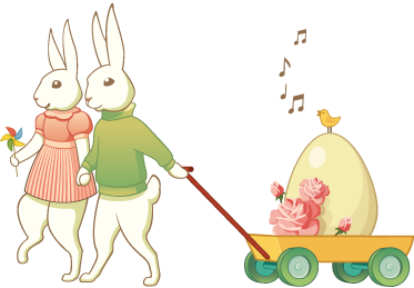 Kids carpet with easter bunnies design - TenStickers
