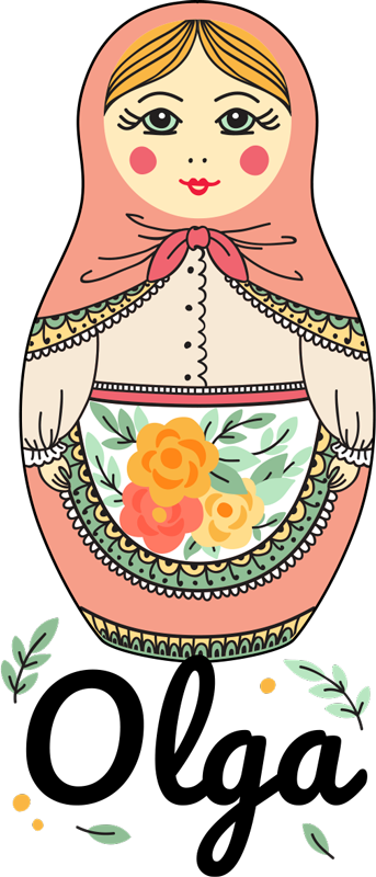 Kids carpet personalized matryoshka design - TenStickers