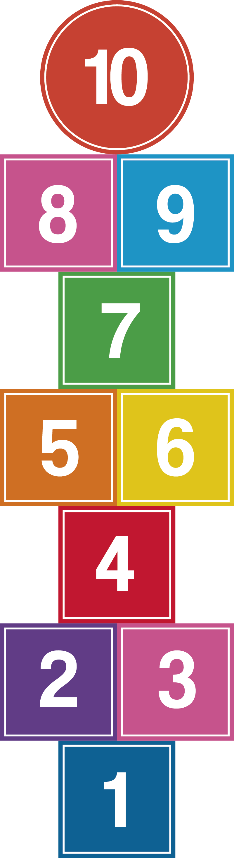 Colorful hopscotch game rug - TenStickers