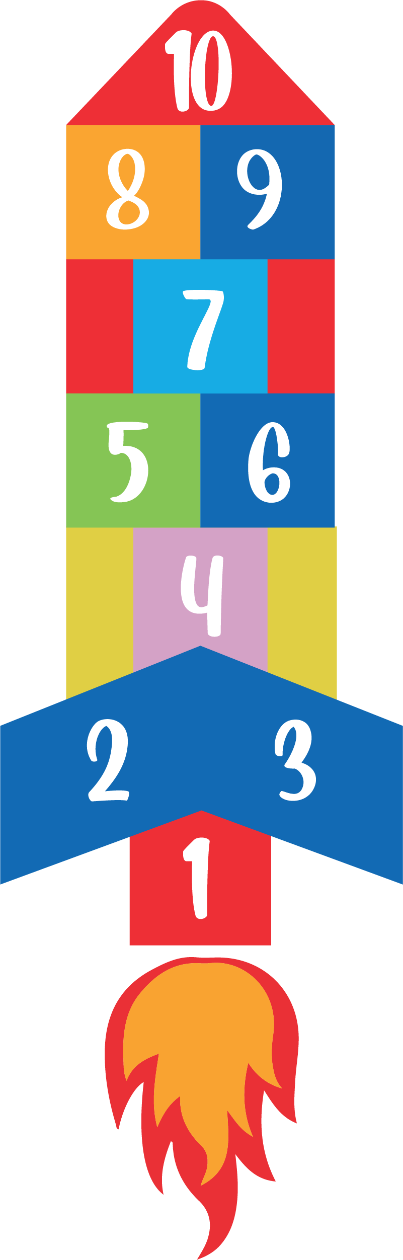 Game rug hopscotch rocket - TenStickers