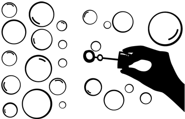 Game rug bubble hand silhouette vinyl decal - TenStickers