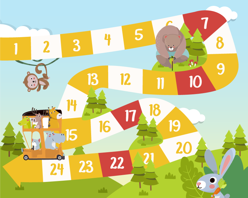 Game rug wildlife board game cartoon design - TenStickers