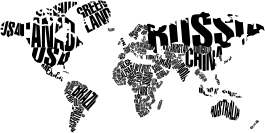 Map rug world map with country names - TenStickers