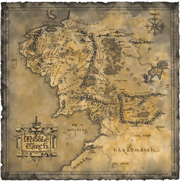 Map rug middle earth decorative vinyl map - TenStickers
