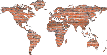 Map rug world map brick vinyl wall decor - TenStickers