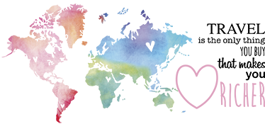 Map rug world map vinyl with travel quotes en - TenStickers