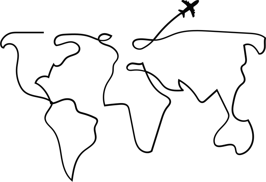 Map rug world map airplane design - TenStickers