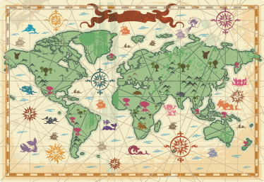Map rug classic world map kids vinyl - TenStickers
