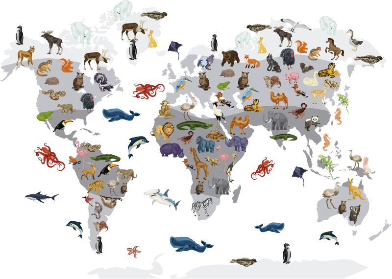 Map rug nordic style world map floor mat - TenStickers
