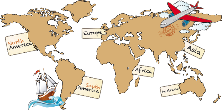 Map rug world map continents in english - TenStickers
