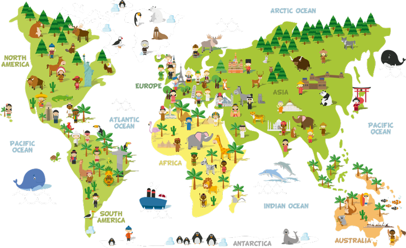 Map rug personalized english design - TenStickers