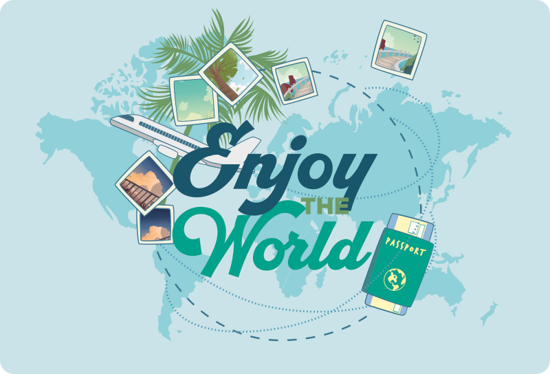 Map rug enjoy the world map - TenStickers