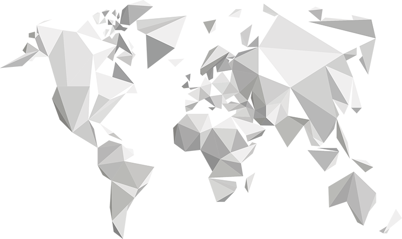 Map rug in grey origami design - TenStickers