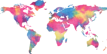 Map rug world map tie dye - TenStickers
