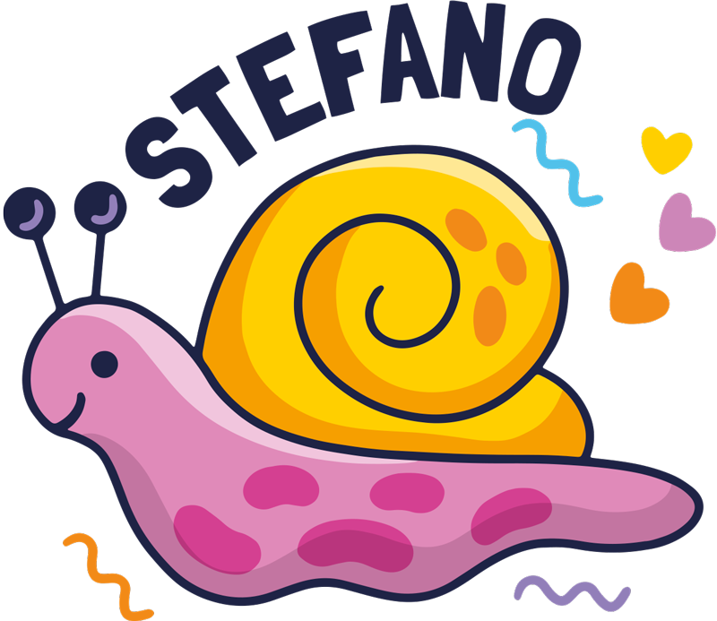 Kids carpet colorful snail with name - TenStickers