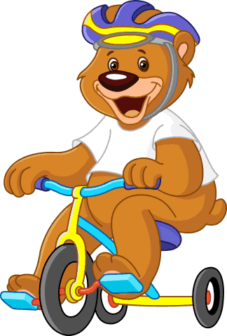 Kids carpet bear on bicycle vinyl mat - TenStickers