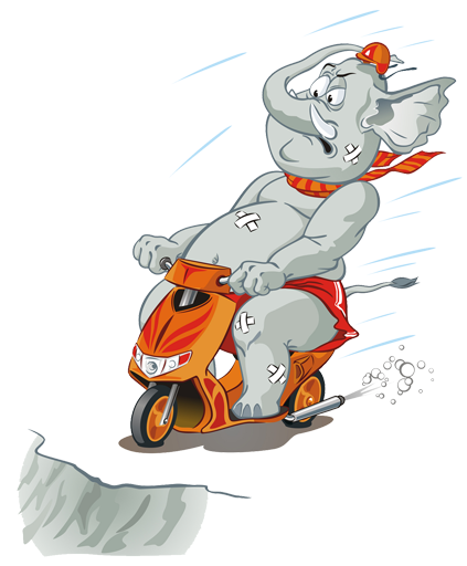 Kids carpet elephant on motorcycle - TenStickers