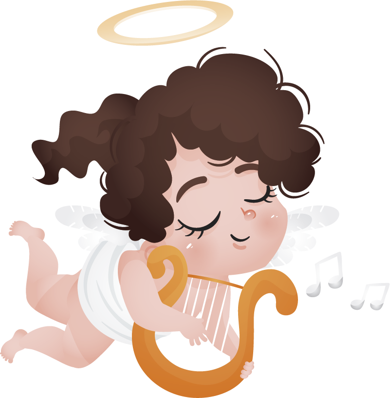 Kids carpet playing the harp - TenStickers