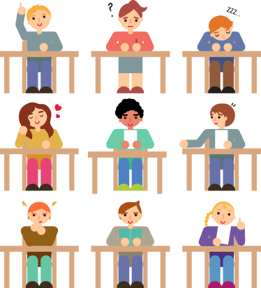 Kids carpet student desk sticker collection - TenStickers