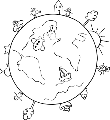Kids carpet world map travel vinyl decor - TenStickers