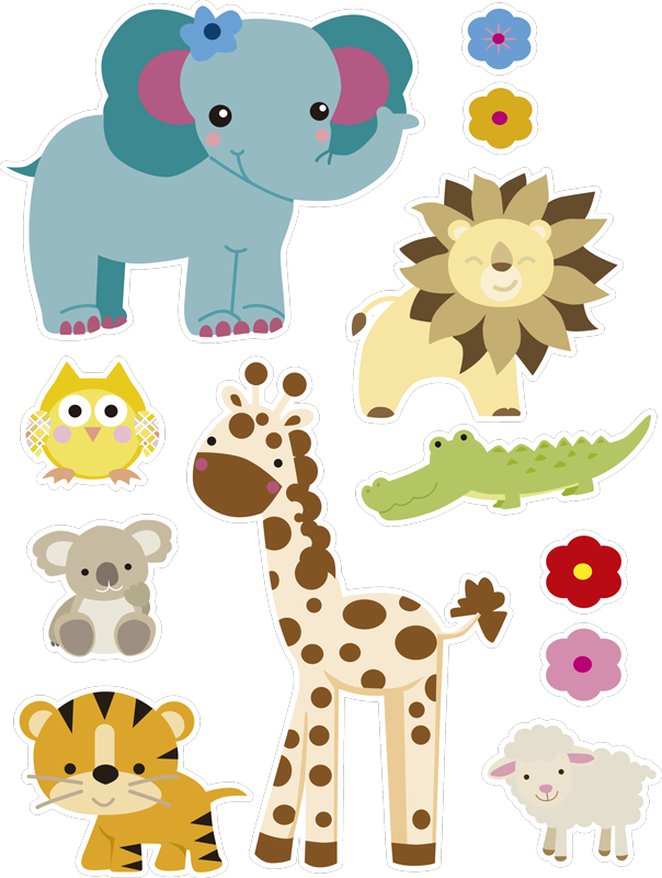 Kids carpet jungle animal stickers - TenStickers