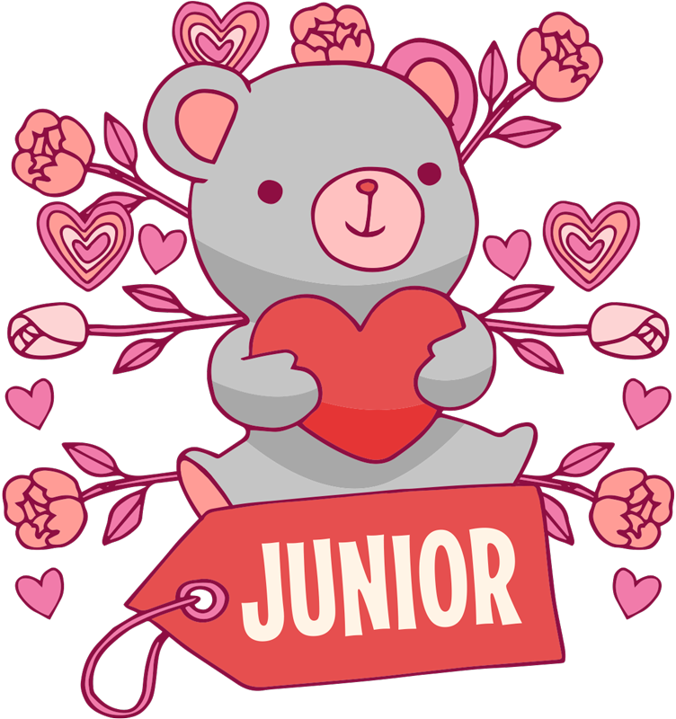 Kids carpet bear heart and name - TenStickers