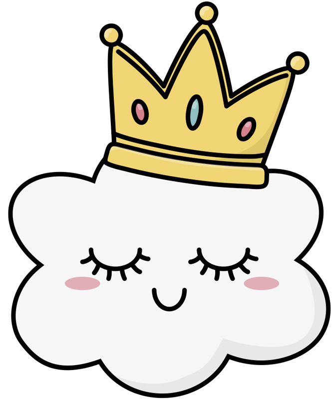 Kids carpet crowned clouds design - TenStickers