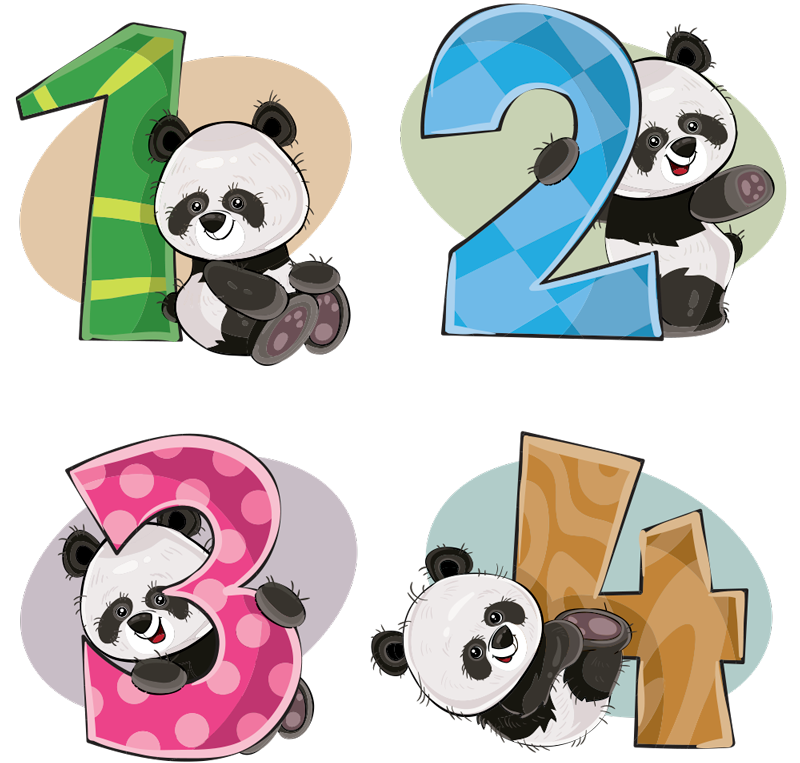Kids carpet with 4 pandas - TenStickers