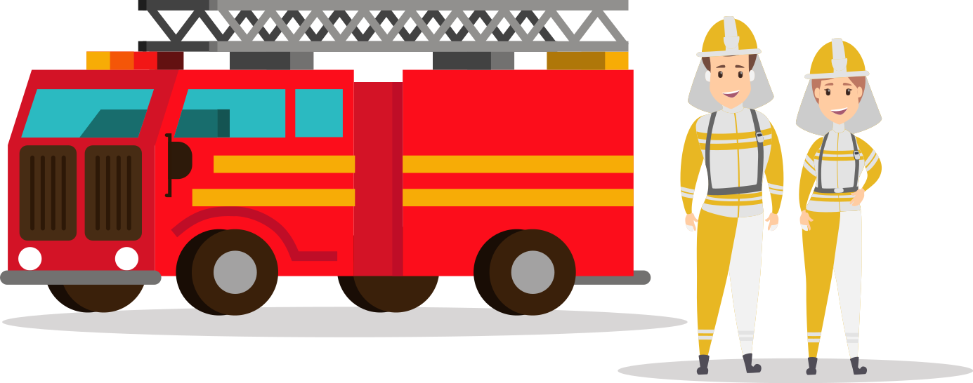 Kids carpet firefighter man and woman car - TenStickers