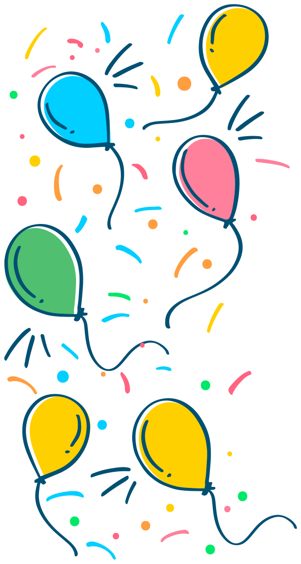 Kids carpet balloon with confetti design - TenStickers