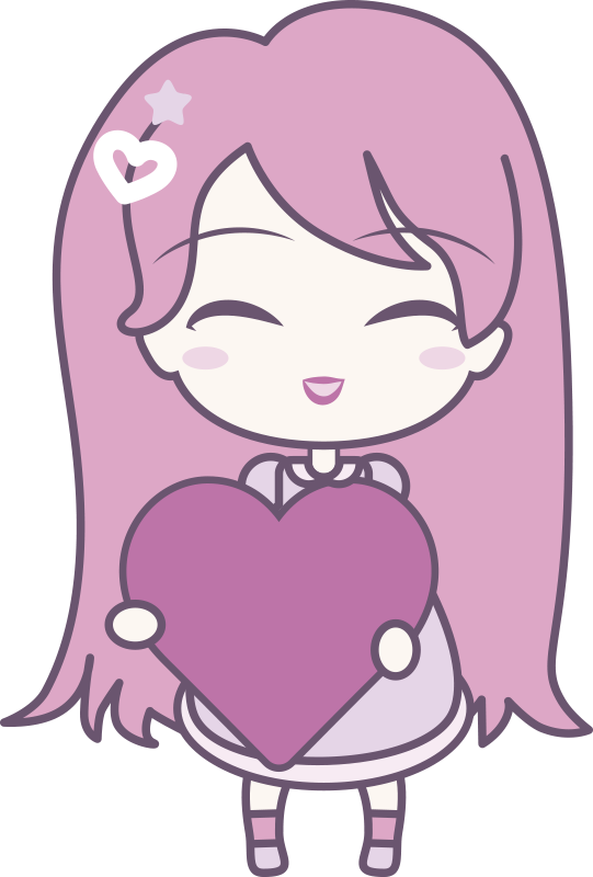 Kids carpet anime girl spreading love - TenStickers