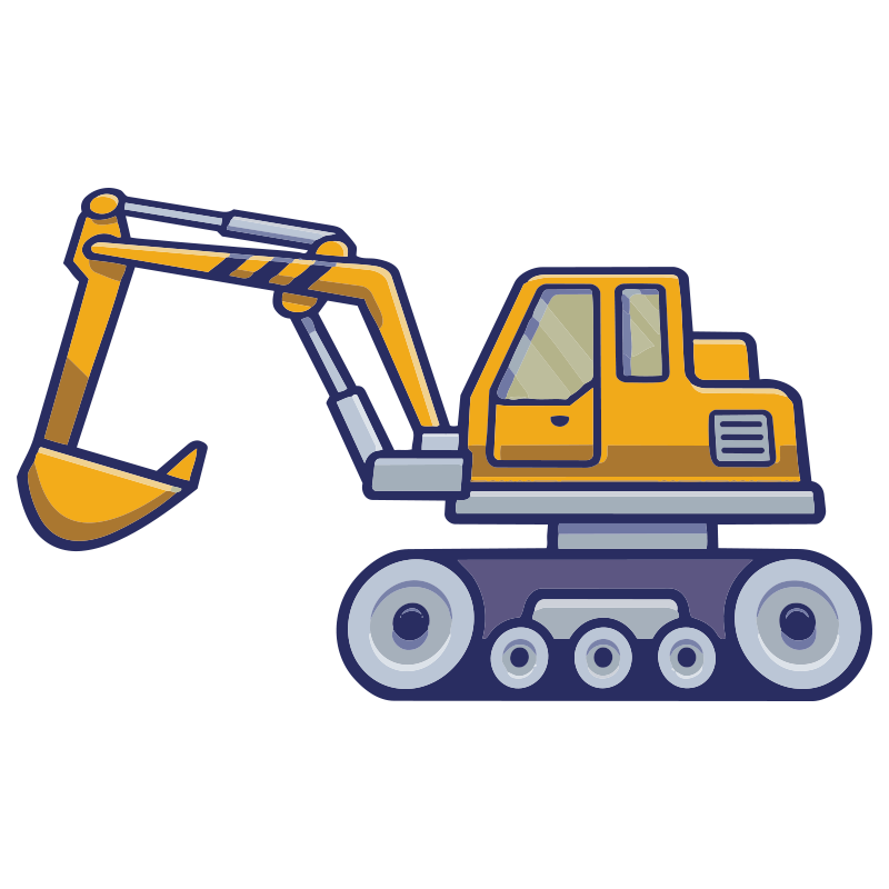 Kids carpet excavator yellow design for children - TenStickers