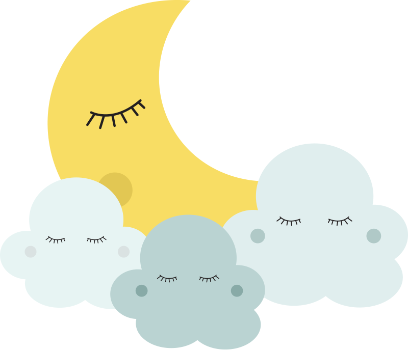 Kids carpet happy moon and cloud dreaming - TenStickers