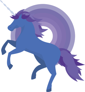Kids carpet in blue and purple unicorn design - TenStickers