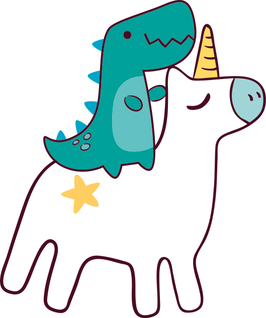 Kids carpet with unicorn and dinosaur design - TenStickers