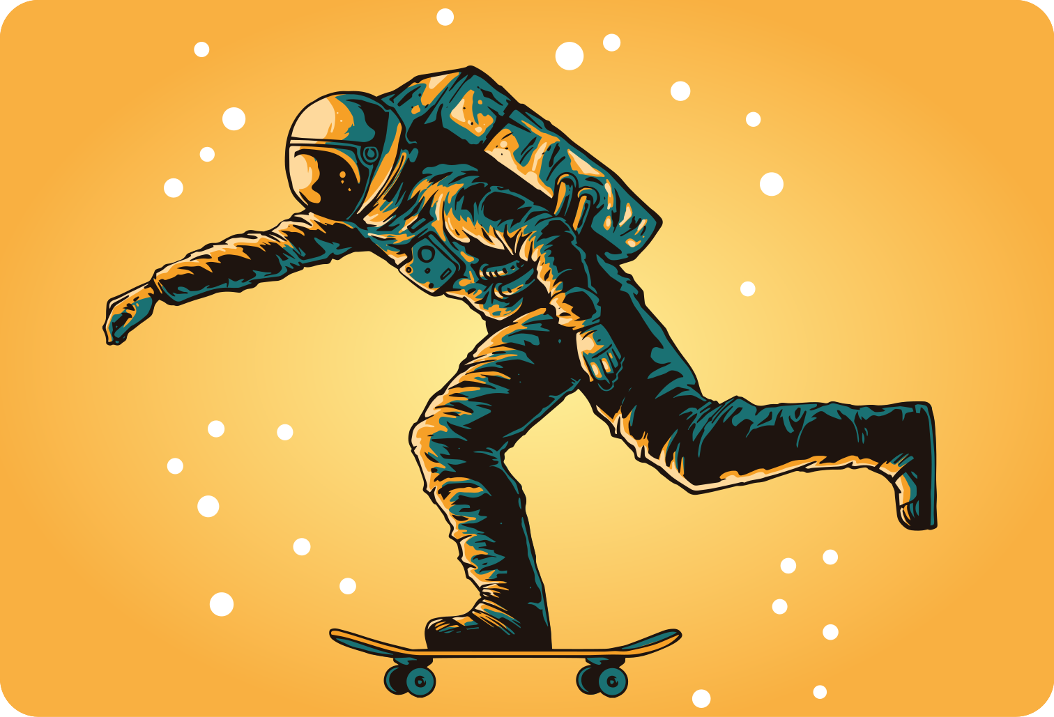 Kids carpet astronaut skateboarding design - TenStickers