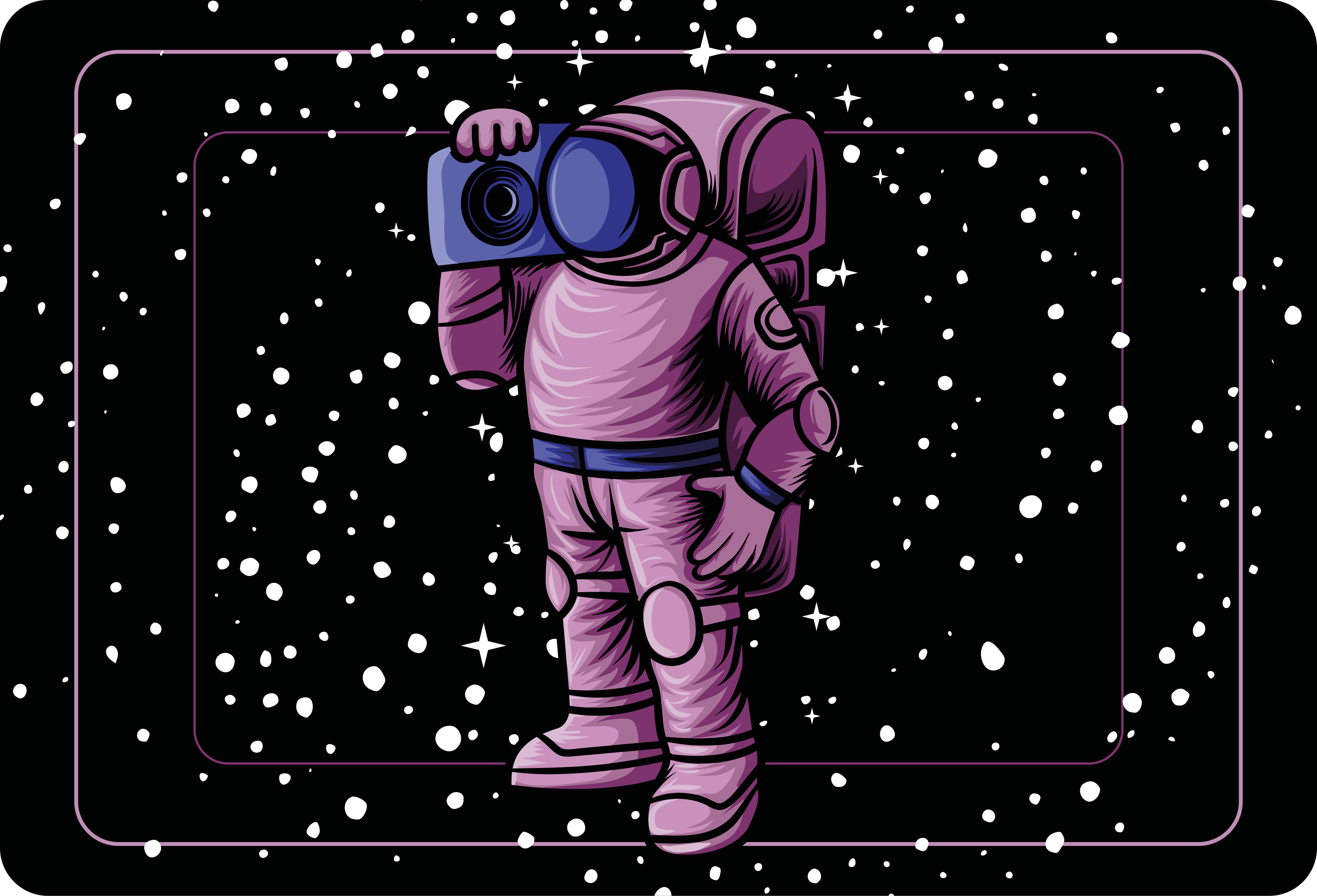 Kids carpet astronaut with radio tape - TenStickers