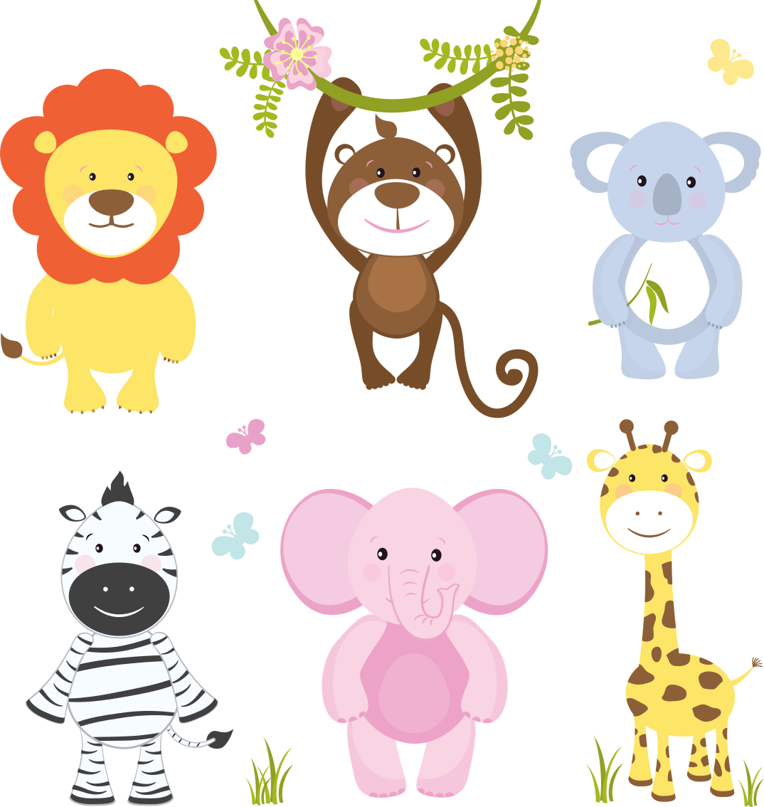 Kids carpet colorful baby animals design - TenStickers