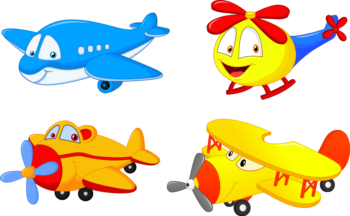 Kids carpet with faces of planes and helicopters - TenStickers