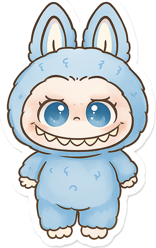 Kids carpet featuring a blue monster doll - TenStickers