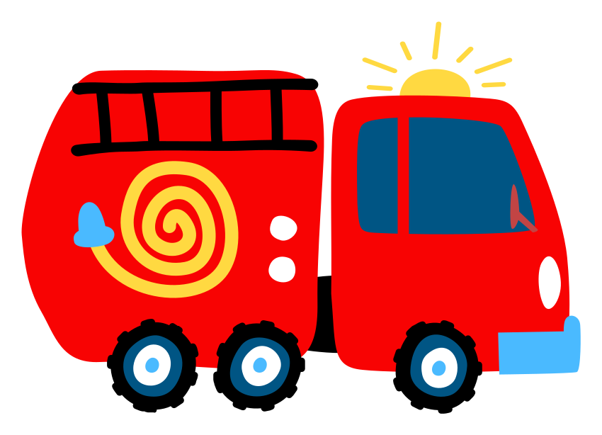 Kids carpet playful red vehicle - TenStickers