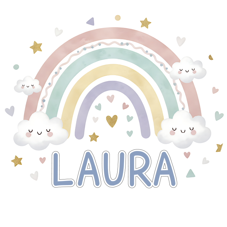 Kids carpet with personalized rainbow design - TenStickers