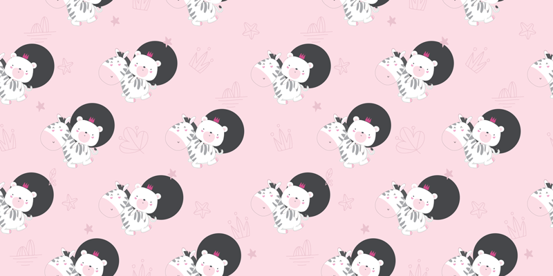 Kids carpet baby zebra and bear furniture - TenStickers