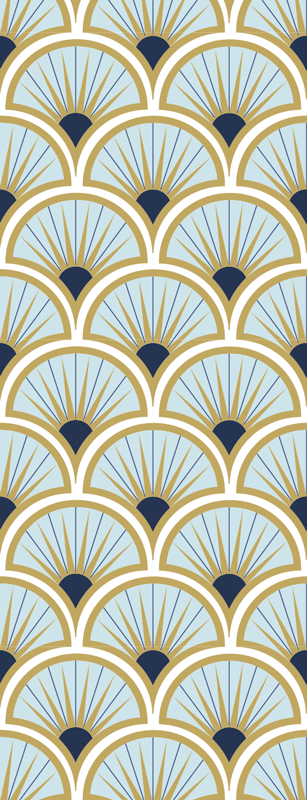 Art deco blue shades bathroom mat - TenStickers
