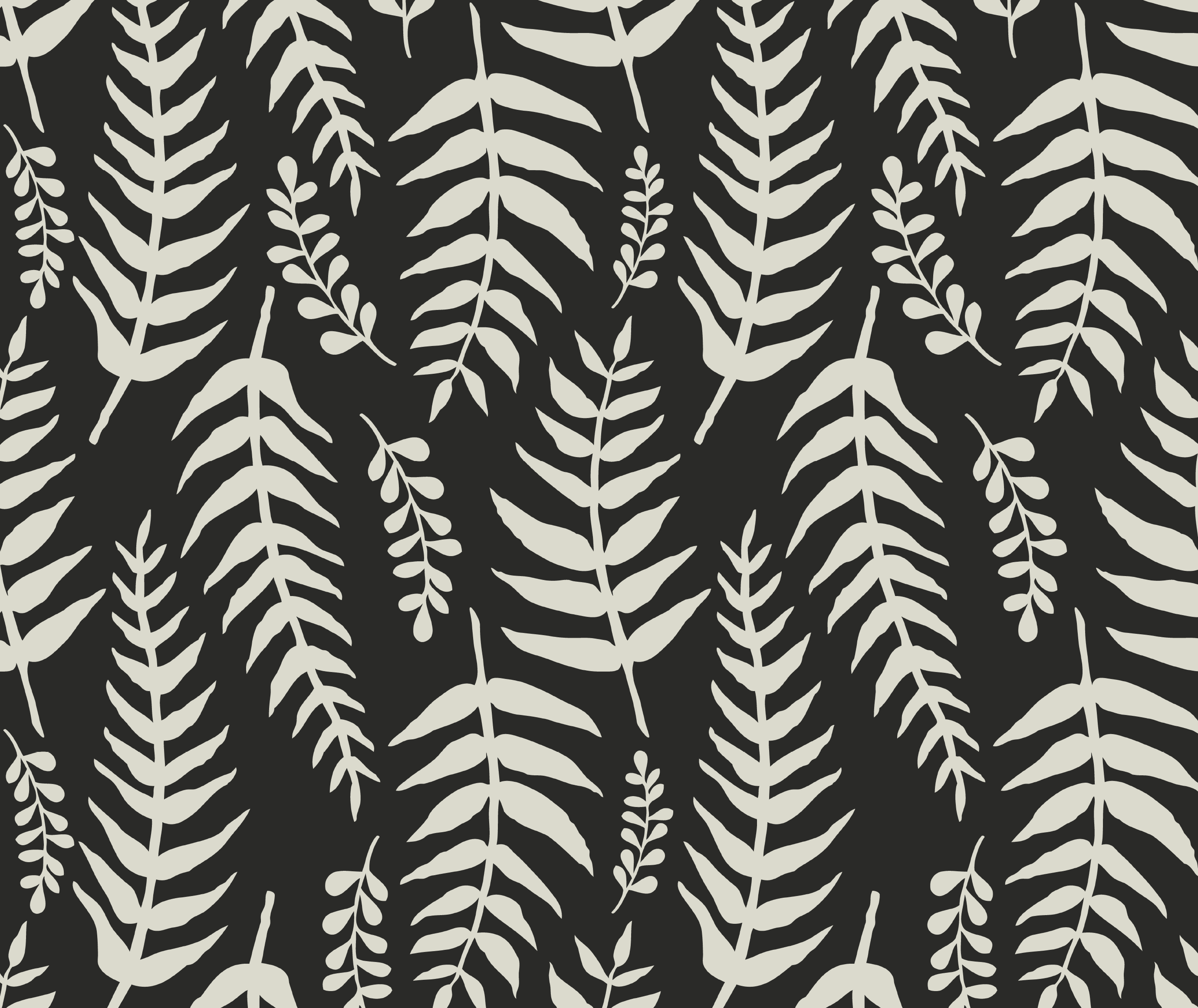Bathroom mat with black ferns design - TenStickers