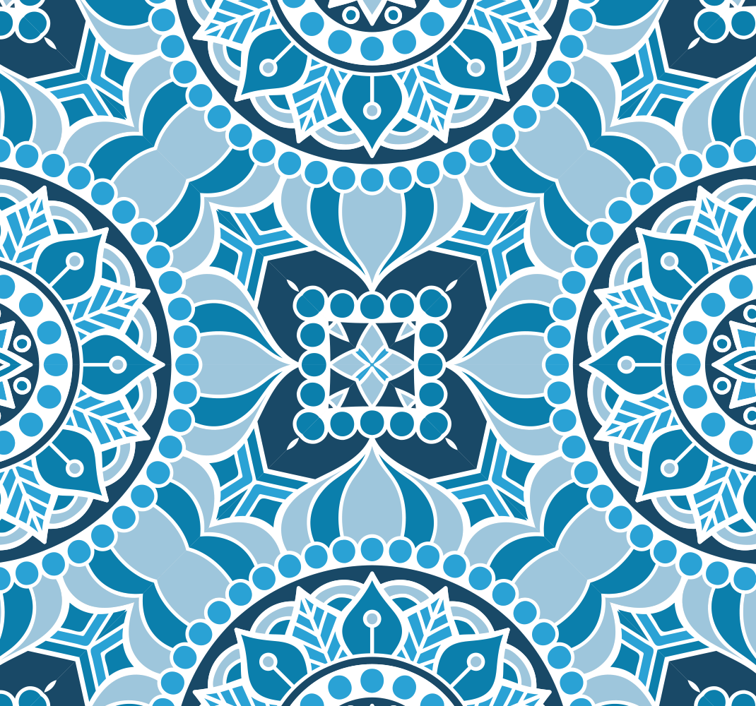 Bathroom mat mandala style bathroom wallpaper - TenStickers
