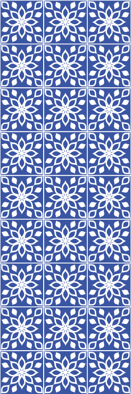 Bathroom mat in blue southern tile design - TenStickers