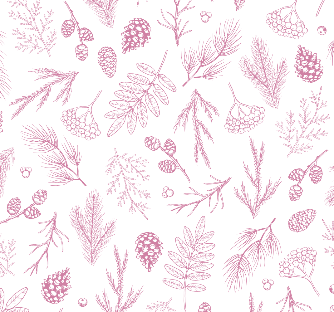 Bathroom mat white background with pink pine - TenStickers